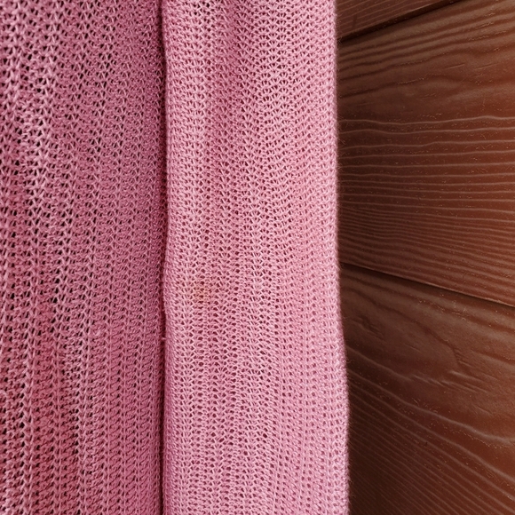 Talbots Linen Pink Open-Front Women's Sweater Faux Pockets - Picture 8 of 13